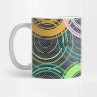 Neon Records 70s 60s POP Art Cyber Retro Pink Green Blue Orange Mug